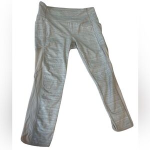 Athleta light gray legging with mesh panels. Womens size Large. Pretty and soft!